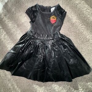 DISNEY STORE Descendants 3 EVIE Faux Leather BLACK DRESS SZ 4 Girls Pre-owed